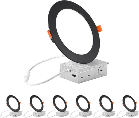 Zyc 4 بوصة LED LED الإضاءة المريحة-9W مصابيح سقف LED رقيقة ، 2700-5000K قابلة للاختيار ، 5CCT DIMMANT WEFRIGHT DOWFRIGHT ، 800LM BRANDINGE ، DIMMABLE CAN LIGHTS ، حزمة من 24 أسود. in Saudi Arabia