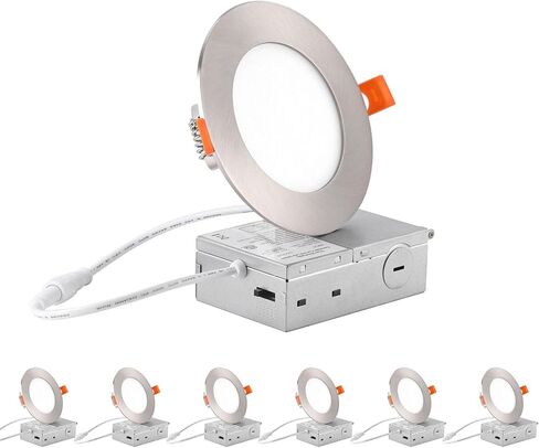 Zyc 4 بوصة LED LED الإضاءة المريحة-9W مصابيح سقف LED رقيقة ، 2700-5000K قابلة للاختيار ، 5CCT DIMMANT WEFRIGHT DOWFRIGHT ، 800LM BRANDINGE ، DIMMABLE CAN LIGHTS ، حزمة من 24 أسود. in Saudi Arabia