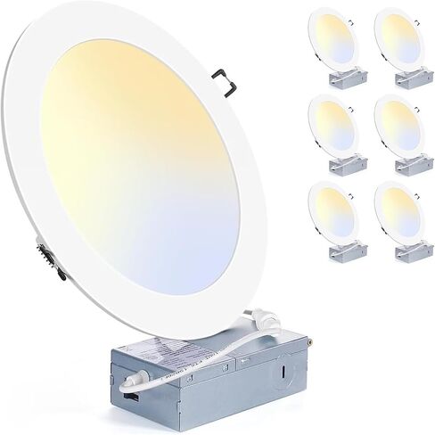 Zyc 4 بوصة LED LED الإضاءة المريحة-9W مصابيح سقف LED رقيقة ، 2700-5000K قابلة للاختيار ، 5CCT DIMMANT WEFRIGHT DOWFRIGHT ، 800LM BRANDINGE ، DIMMABLE CAN LIGHTS ، حزمة من 24 أسود. in Saudi Arabia