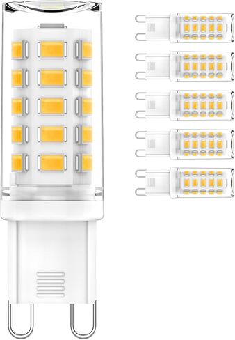 G9 LED Bulb 4W ، 40W مكافئ الهالوجين ، غير قابل للاحتفال ، 450 لتر ، 4000 كيلو بايت بيضاء محايدة ، وميض بزاوية 360 درجة لتوفير الطاقة ، لا وميض ، 120 فولت ، إضاءة الثريا ، قاعدة السيراميك (6 حزمة) in Kuwait