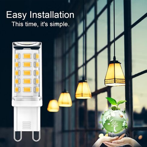 G9 LED Bulb 4W ، 40W مكافئ الهالوجين ، غير قابل للاحتفال ، 450 لتر ، 4000 كيلو بايت بيضاء محايدة ، وميض بزاوية 360 درجة لتوفير الطاقة ، لا وميض ، 120 فولت ، إضاءة الثريا ، قاعدة السيراميك (6 حزمة) in Kuwait