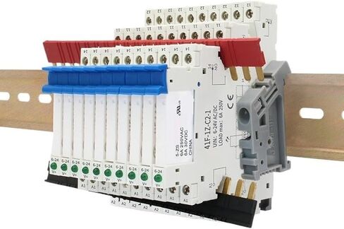 10pcs DIN Rail Relay 5V 12V 24V Slim Relay Module HF 41F with Led 6A 41F-5-ZS 41F-12-ZS 41F-24-ZS 30VDC(10PCS 5V) in Saudi Arabia