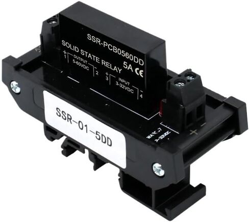 DIN Mounted Relay DC Control AC DC Control DC 5A Solid State Relay Module Single 1 Channel SSR 24-480VAC 3-32VDC Input(DC Control DC) in Saudi Arabia
