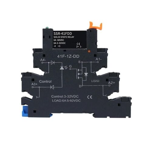 1PCS DIN Rail Mounted Slim Relay SSR Solid State Relay DC Control AC DC Control DC SSR-41FDA/DD 6A 3-32VDC 24-250VAC(1Pcs SSR-41FDA) in Saudi Arabia