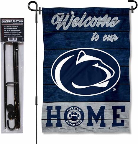 PSU Nittany Lions مرحبًا بك في علم الحديقة المنزلية مع حامل الوقوف in Kuwait