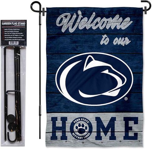 PSU Nittany Lions مرحبًا بك في علم الحديقة المنزلية مع حامل الوقوف in Kuwait