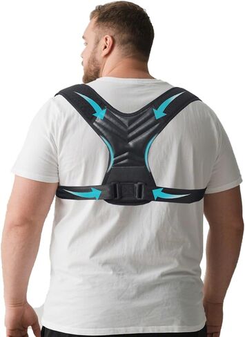 King Mills Plus Back Back Brace ، مصحح وضعية Back Brace للنساء ، والرجال ، يستخدمون بشكل مثالي من الأشرطة الخلفية XL Size إلى XXXL للموقف ، أو إصلاح الموقف المائي ، أو مصحح الكتف المستدير in Kuwait