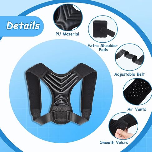 King Mills Plus Back Back Brace ، مصحح وضعية Back Brace للنساء ، والرجال ، يستخدمون بشكل مثالي من الأشرطة الخلفية XL Size إلى XXXL للموقف ، أو إصلاح الموقف المائي ، أو مصحح الكتف المستدير in Kuwait