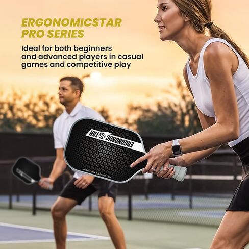Pickleball Paddles Set,T700 Carbon Fiber Light Weight 16MM Pickleball Rackets with Balls and Grip Tapes Bag for Beginner to Advanced Elite Series in Saudi Arabia