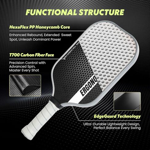 Pickleball Paddles Set,T700 Carbon Fiber Light Weight 16MM Pickleball Rackets with Balls and Grip Tapes Bag for Beginner to Advanced Elite Series in Saudi Arabia