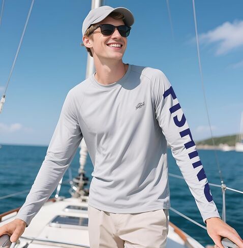 2 عبوة قمصان الصيد للرجال طويلة الأكمام UPF 50+ قميص حماية من أشعة الشمس رطوبة الفتان تي شيرت تي شيرت in Kuwait