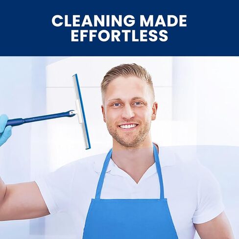 Extendable Shower Squeegee with 180-Degree Rotating Blade for Push/Pull Use – Ergonomic Cleaning Tool for Showers, Glass Doors, and Windows – 16'' to 28'' Handle for Strain-Free Cleaning in Kuwait