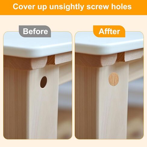 HARFINGTON 2 Sheets Screw Hole Covers Stickers 21mm 54 in 1 Self Adhesive Screw Covers Caps Waterproof Dustproof Sticker PVC for Wall Cabinets Desk Screws Furniture Repairing, Dark Brown in Saudi Arabia
