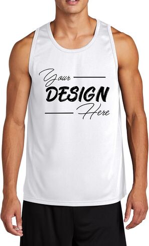 INK STITCH Men St356 Custom Printing Logo Photo Texts Layable Performance Tank Tops in Kuwait