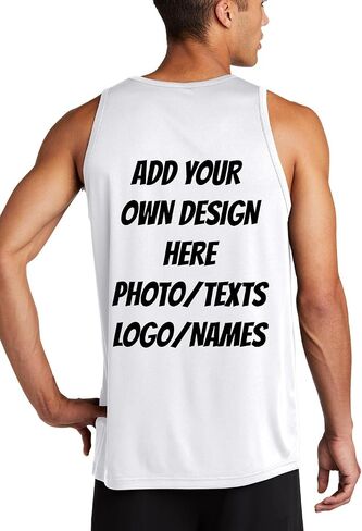 INK STITCH Men St356 Custom Printing Logo Photo Texts Layable Performance Tank Tops in Kuwait
