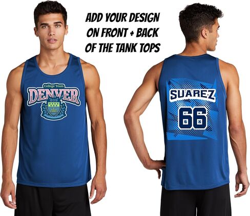 INK STITCH Men St356 Custom Printing Logo Photo Texts Layable Performance Tank Tops in Kuwait