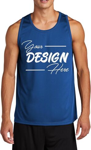 INK STITCH Men St356 Custom Printing Logo Photo Texts Layable Performance Tank Tops in Kuwait