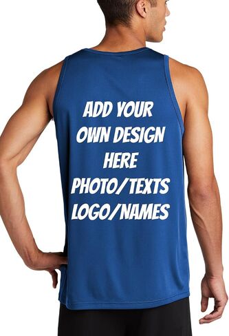 INK STITCH Men St356 Custom Printing Logo Photo Texts Layable Performance Tank Tops in Kuwait
