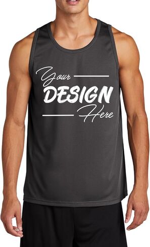 INK STITCH Men St356 Custom Printing Logo Photo Texts Layable Performance Tank Tops in Kuwait