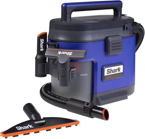 Shark VS105QBI Messmaster Portable Dry Dry Vacuum ، Small Shop VAC ، سعة جالون 1 ، سلك ، مثالي للحيوانات الأليفة والسيارات ، أي شيء من التكنولوجيا ، التنظيف الذاتي ، من أجل الفوضى الرطبة والجافة الصعبة ، القزحية الزرقاء (المتجددة) in Kuwait