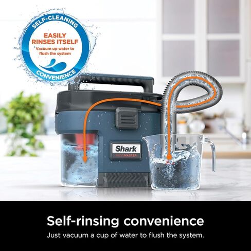 Shark VS105QBI Messmaster Portable Dry Dry Vacuum ، Small Shop VAC ، سعة جالون 1 ، سلك ، مثالي للحيوانات الأليفة والسيارات ، أي شيء من التكنولوجيا ، التنظيف الذاتي ، من أجل الفوضى الرطبة والجافة الصعبة ، القزحية الزرقاء (المتجددة) in Kuwait