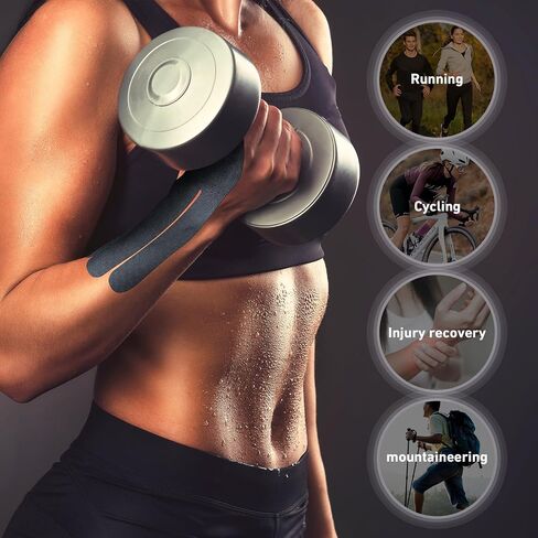 12 Count Kinesiology Tape for Thumb ، شريط إبهام Ktquick المقاوم للماء مسبقًا لتخفيف آلام الإبهام المسبق ، شريط قطني أصلي ، شريط إبهام متين للرياضة والدعم طويل الأمد (أسود) in Kuwait