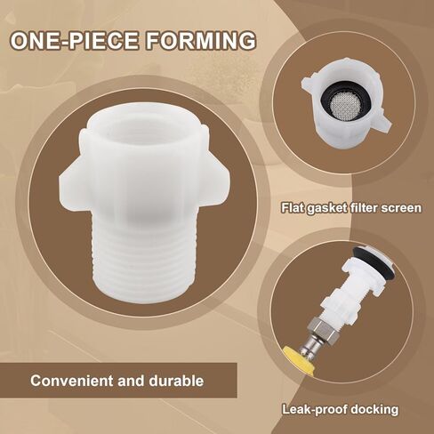 محول صمام تعبئة المرحاض ، 1/2 بوصة أنبوب من 7/8 بوصة من الذكور المناسب مع شاشة مرشح مدمجة ، موصل خرطوم البديه البلاستيكي ABS لاستبدال مدخل المياه WC (حزمة واحدة) in Kuwait