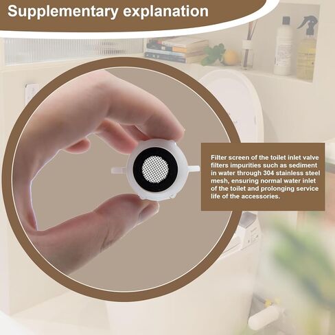 محول صمام تعبئة المرحاض ، 1/2 بوصة أنبوب من 7/8 بوصة من الذكور المناسب مع شاشة مرشح مدمجة ، موصل خرطوم البديه البلاستيكي ABS لاستبدال مدخل المياه WC (حزمة واحدة) in Kuwait