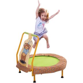 36 '' 'Toddler Trampoline ، trampolines قابلة للطي للأطفال الذين تتراوح أعمارهم بين 2-12 (110 رطل) ، مقبض قابل للتعديل ، وسادة السلامة والساقين القابلة للطي ، ترامبولين الأطفال الداخلي/الحديقة ، هدية للصبي والفتاة. in Kuwait