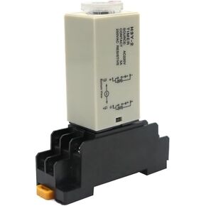 تأخير مؤقت H3Y-2 AC110V AC220V AC380V مع مقبس الأساس الطاقة على تأخير مقبض دوار DPDT 0-60MIN توقيت توقيت التتابع (الجهد AC 380V) in Kuwait