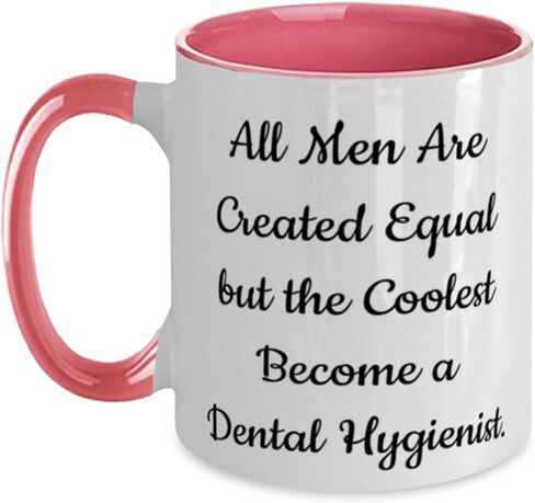 يتم إنشاء جميع الرجال على قدم المساواة ولكن. أخصائي صحة الأسنان اثنين لهجة 11 أوقية القدح ، الحب هدايا أخصائي صحة الأسنان ، كوب للأصدقاء من الأصدقاء in Kuwait