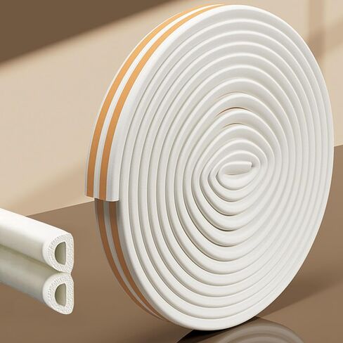 32.8 Ft Weather Stripping Door Seal Self Adhesive Door Weather Stripping Weather Strip Silicone D Shaped Door Seal Strip for Door Frame/Window Seal,Brown, 3/8" W × 1/4" T in Kuwait