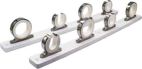 MARINE CITY Aluminum White Powder Coating Fishing Rod Storage Hanger Rack 4-Rod Reel White Poly Board for Boats – Vans – Cars – Marines (Pack of 1) in Kuwait