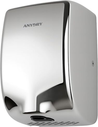 Compact Hand Dryer, High-Speed 1350W Airflow, Polished Stainless Steel Finish, Space-Saving for Commercial & Home Use, Model 2803Y in Saudi Arabia