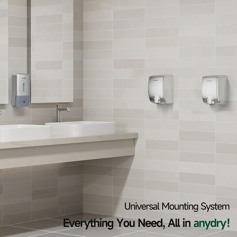 Compact Hand Dryer, High-Speed 1350W Airflow, Polished Stainless Steel Finish, Space-Saving for Commercial & Home Use, Model 2803Y in Saudi Arabia