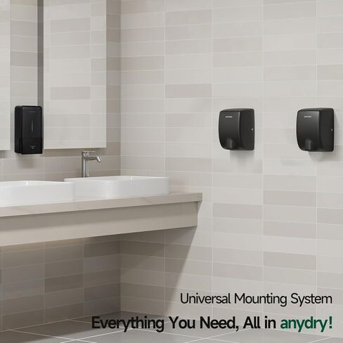 Compact Hand Dryer, High-Speed 1350W Airflow, Polished Stainless Steel Finish, Space-Saving for Commercial & Home Use, Model 2803Y in Saudi Arabia