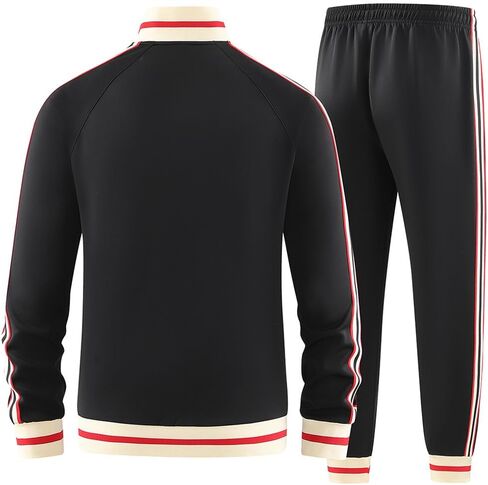 Men Tracksuits 2 Piece Outfits Long Sleeve Full Zip Sports Set Stand Up Collar Jackets and Pants Running Sweatsuit in Saudi Arabia