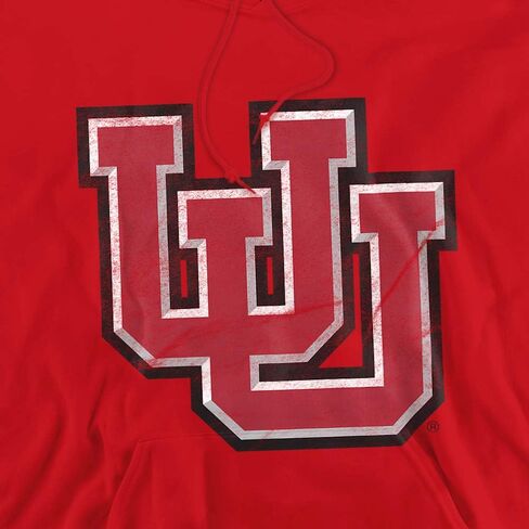 University of Utah Official Distressed Primary Unisex Adult Pull-Over Hoodie in Saudi Arabia