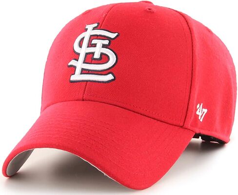 47 MLB Team Color Logo Primary Logo MVP القبعة القابلة للتعديل ، والبالغ حجم واحد يناسب الجميع - St Louis Cardinals - Red in Saudi Arabia