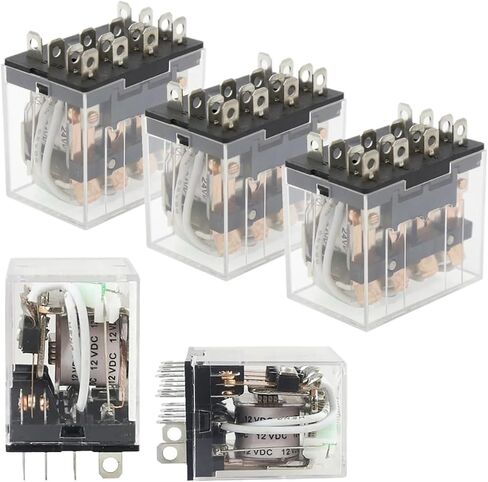 5pcs HH64P Mini Relay P143 14Pin 10A with LED LY4NJ Intermediate Relay 12V 24V 110V 220V 380V General Switch LY2N-GS JQX-13F 4Z(AC - 5pcs,24V) in Saudi Arabia