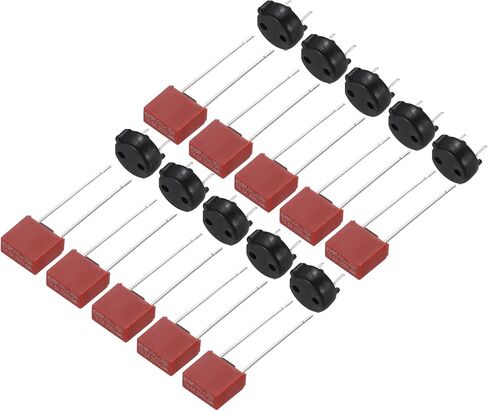 Uxcell 10set Diped Miniature Miniature Square Blow Blow Fuse مع حامل الصمامات للأجزاء الإلكترونية PCB LCD ، T-1.25A 1.25A 250V ، RED in Saudi Arabia