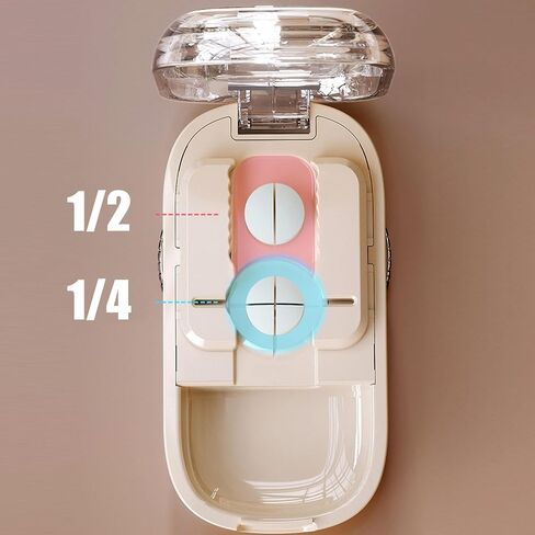 Pill Cutter for Cutting Multiple, 1/2 1/4 Pill Splitter for Large, Small and Tiny Pills, Portable Pills Cutter,Storage Organizer, Accurate Centering Alignment Device (White) in Saudi Arabia