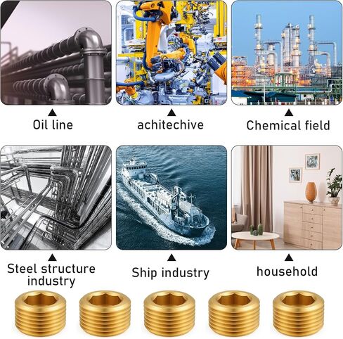 3/4 "NPT Male Pipe Plug Kit 3 PCS Brass Hex Counter Counts Sank Facts لإغلاق نهاية الأنابيب in Saudi Arabia