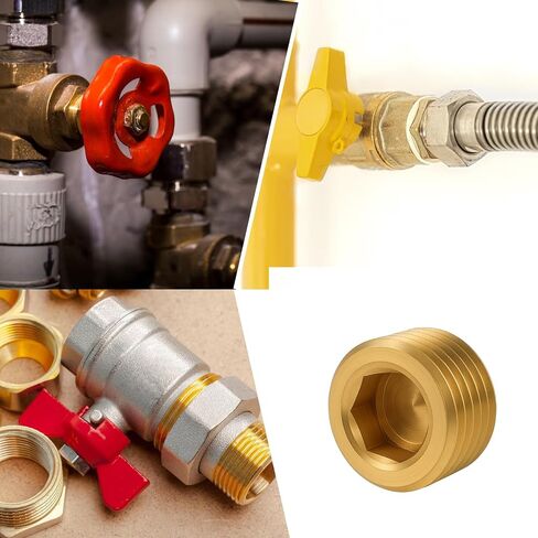 3/4 "NPT Male Pipe Plug Kit 3 PCS Brass Hex Counter Counts Sank Facts لإغلاق نهاية الأنابيب in Saudi Arabia