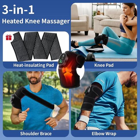 Heating Pad for Knee Pain Relief,Cordless Heated Knee Brace Wrap for Men and Women,6 Heating Levels & 3 Timer,Extra Long Elastic Knee Wrap,Knee Warmers for Arthritis in Saudi Arabia