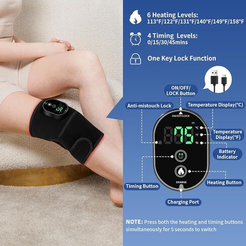 Heating Pad for Knee Pain Relief,Cordless Heated Knee Brace Wrap for Men and Women,6 Heating Levels & 3 Timer,Extra Long Elastic Knee Wrap,Knee Warmers for Arthritis in Saudi Arabia
