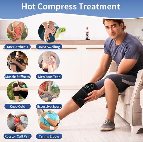 Heating Pad for Knee Pain Relief,Cordless Heated Knee Brace Wrap for Men and Women,6 Heating Levels & 3 Timer,Extra Long Elastic Knee Wrap,Knee Warmers for Arthritis in Saudi Arabia