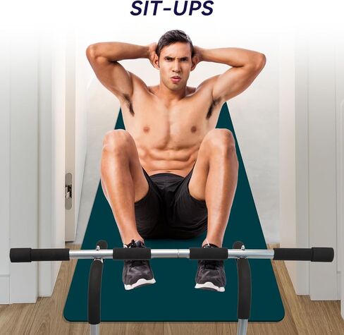 Pull Up Bar for Doorway, Adjustable Width Locking, Thickened Stee, Upper Body Fitness Workout Bar, Multi-Grip Strength for Doorway, Indoor Chin-Up Bar Fitness Trainer for Home Gym Portable in Kuwait