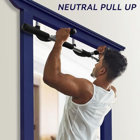 Pull Up Bar for Doorway, Adjustable Width Locking, Thickened Stee, Upper Body Fitness Workout Bar, Multi-Grip Strength for Doorway, Indoor Chin-Up Bar Fitness Trainer for Home Gym Portable in Kuwait