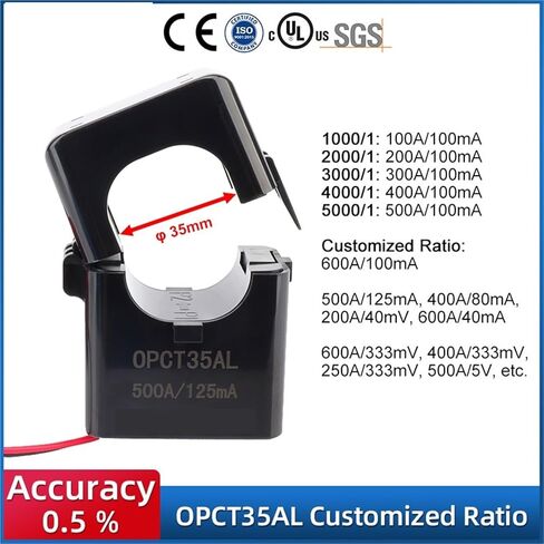 Split Core Current Transformer Factory OPCT35AGL 4000/1 6000/1 400a 100ma 600a 333mv Silicon Iron Core Clmp Type AC Measurement(6000-1) in Saudi Arabia